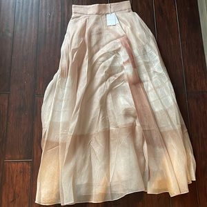Zimmerman Dancer Ballerina-Print Linen-Silk Maxi skirt